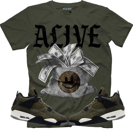 Alive (Air Jordan 4 Craft "Olive") T-Shirt - Lucid Soles