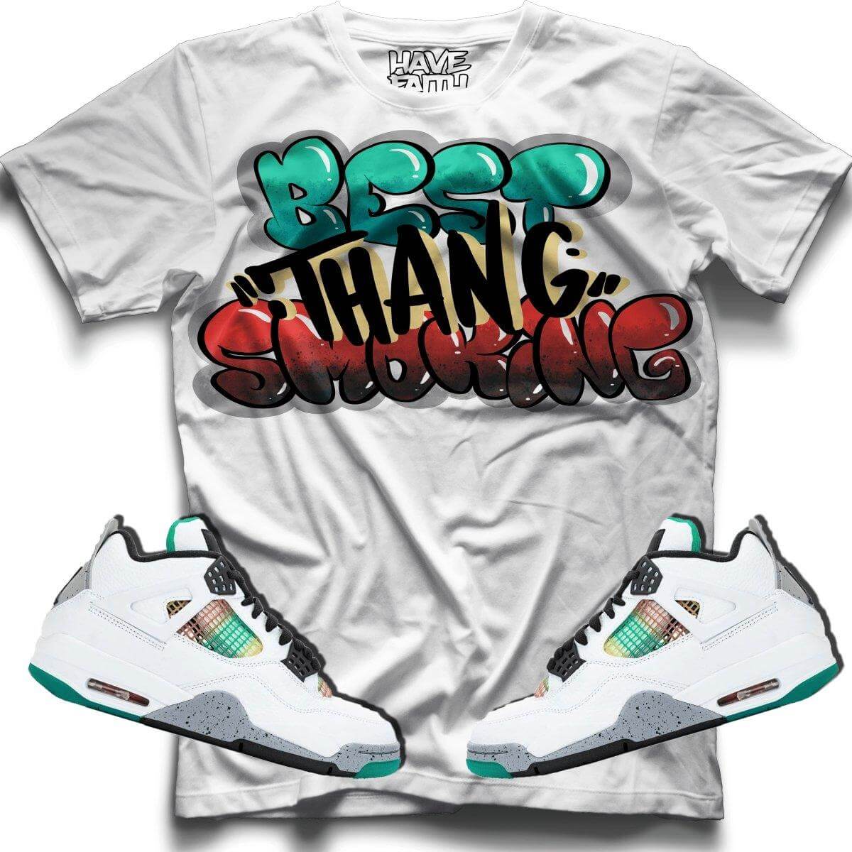 Best Thang Smoking (Rasta Retro 4's) T-Shirt - Lucid Soles