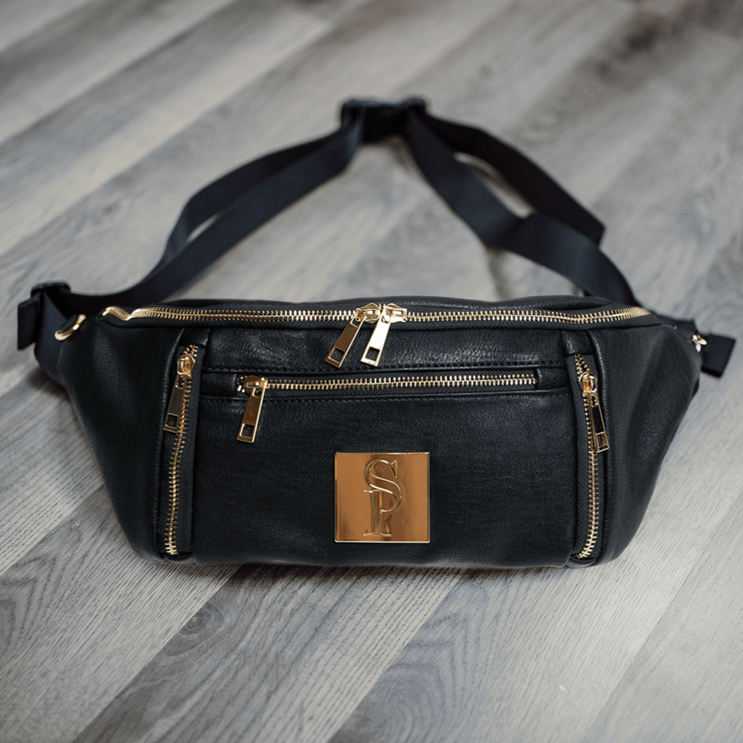 Black Leather Sling Bag - Lucid Soles