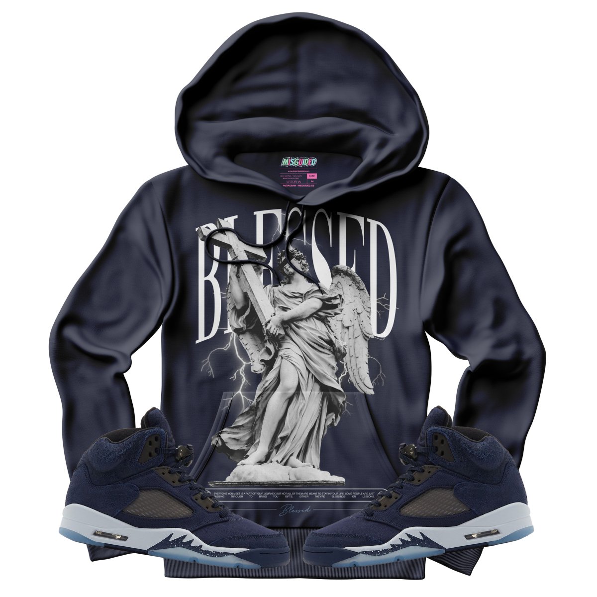 Blessed (Air Jordan 5 Midnight Navy) Hoodie - Lucid Soles