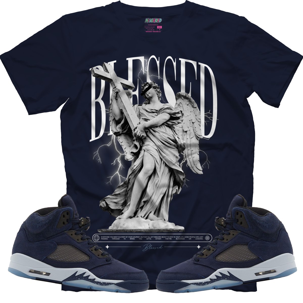Blessed (Air Jordan 5 Midnight Navy) T-Shirt - Lucid Soles