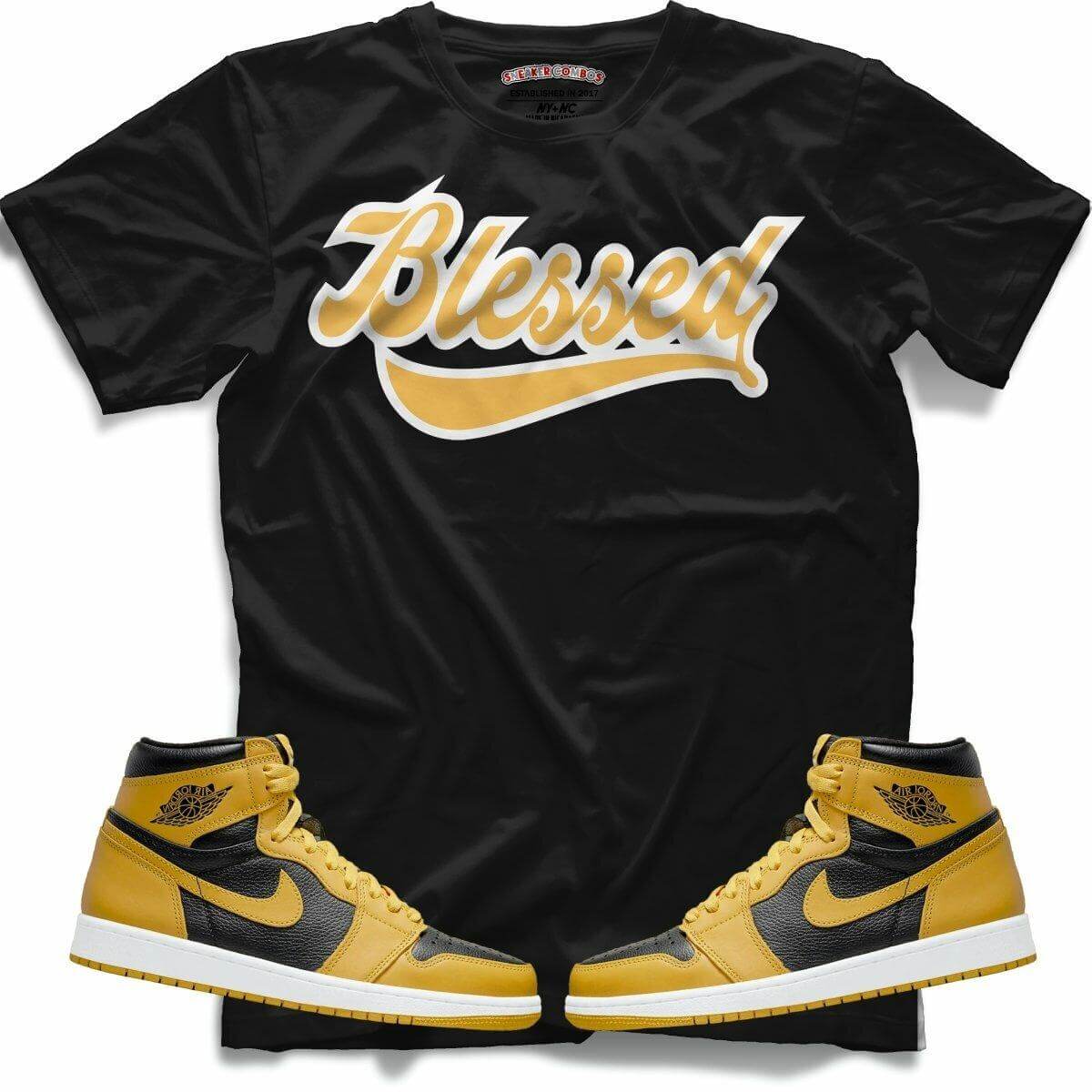 Blessed (Retro 1 Pollen) T-Shirt - Lucid Soles