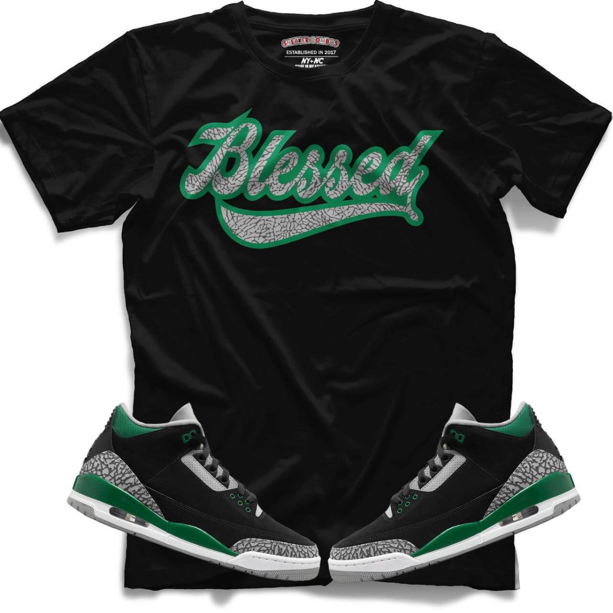 Blessed (Retro 3 Pine Green) T-Shirt - Lucid Soles