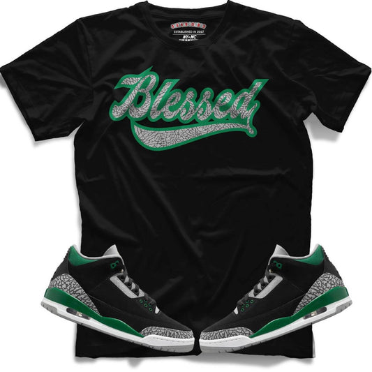 Blessed (Retro 3 Pine Green) T-Shirt - Lucid Soles