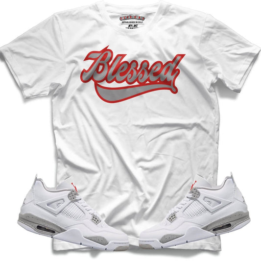 Blessed (Retro 4 White Oreo) T-Shirt - Lucid Soles