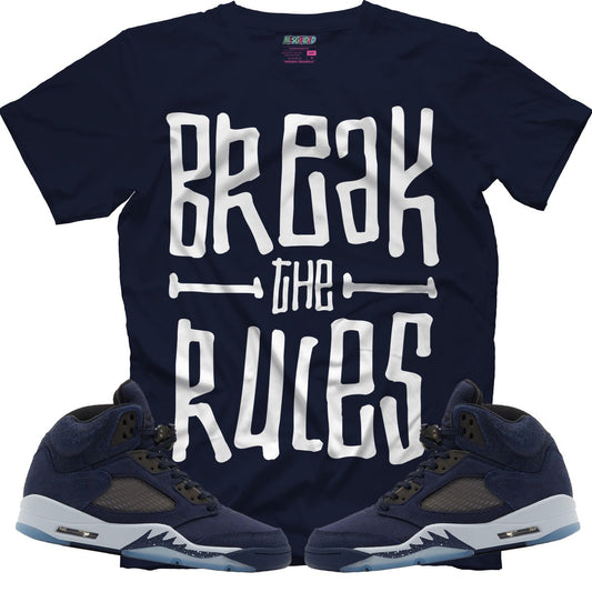Break The Rules (Air Jordan 5 Midnight Navy) T-Shirt - Lucid Soles