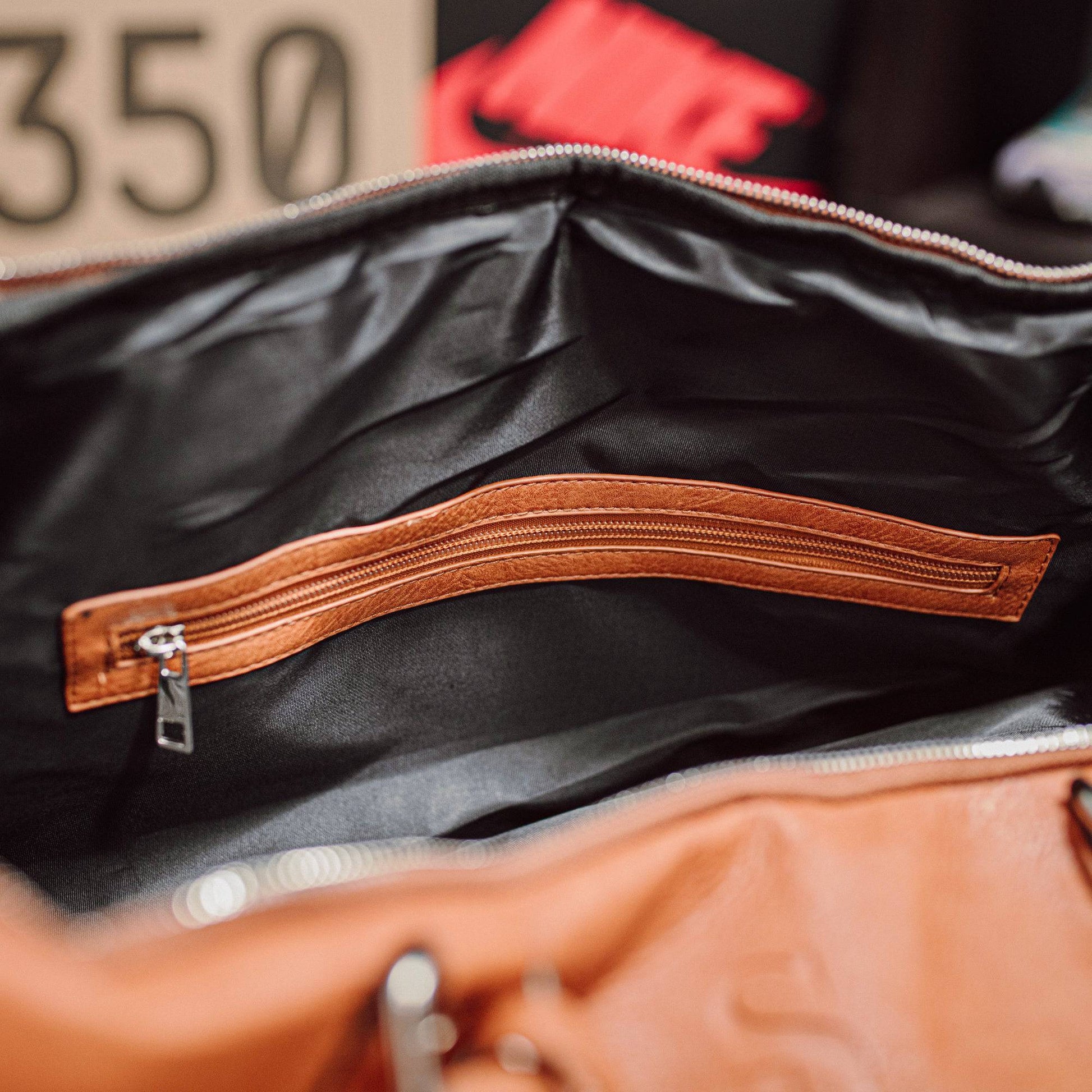 Brown Tumbled Leather Duffle Bag - Lucid Soles