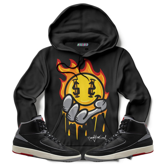 Burn Your Soul (Air Jordan 2 Black Cement) Hoodie - Lucid Soles