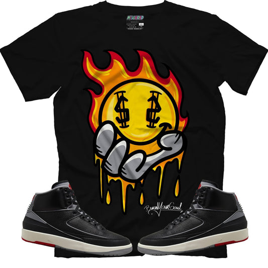 Burn Your Soul (Air Jordan 2 Black Cement) T-Shirt - Lucid Soles