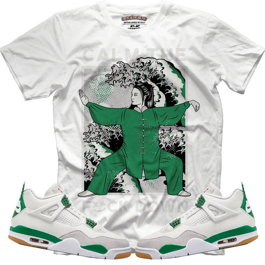 Calm TF Down (NIKE SB X AIR JORDAN 4 PINE GREEN) T-Shirt - Lucid Soles