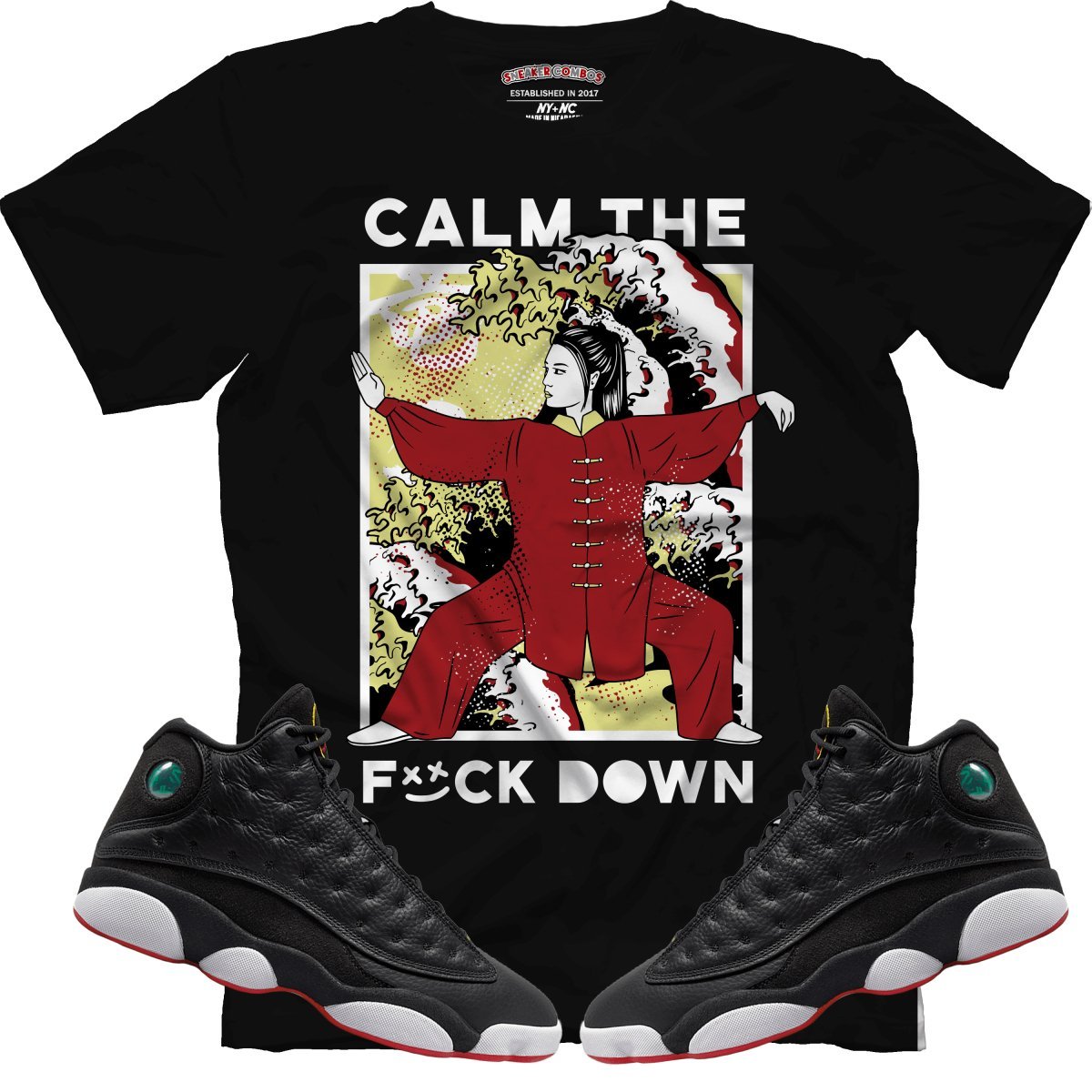 Calm TF Down (Retro 13 Playoff) T-Shirt - Lucid Soles