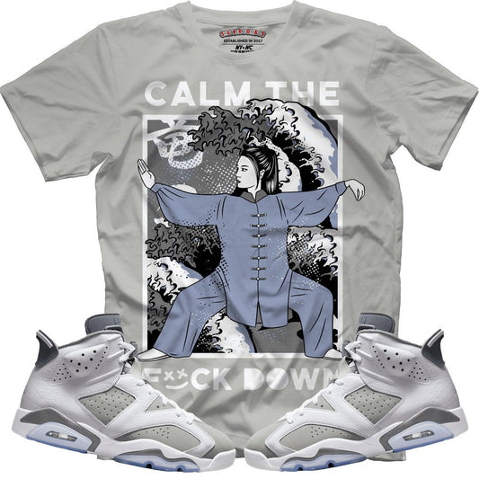 Calm TF Down (Retro 6 Cool Grey) T-Shirt - Lucid Soles