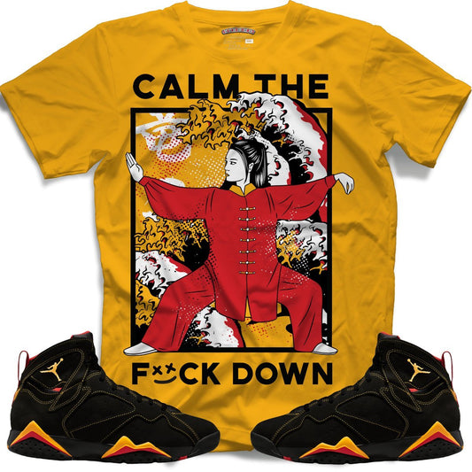 Calm The F*ck Down (Retro 7 Citrus) T-Shirt - Citrus - Lucid Soles