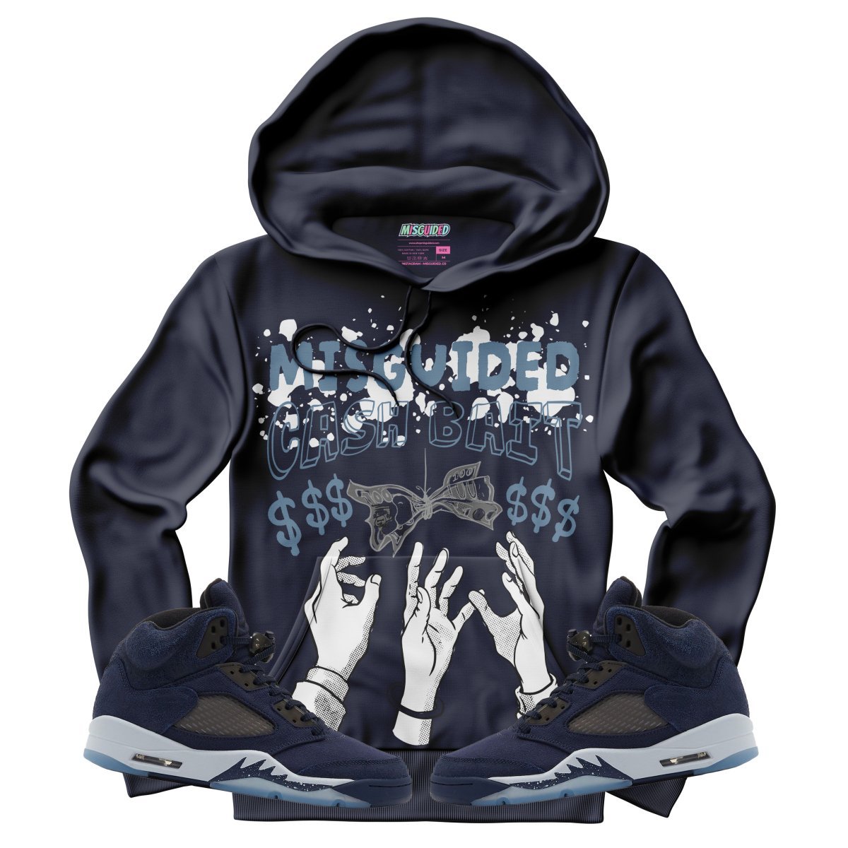 Cash Bait (Air Jordan 5 Midnight Navy) Hoodie - Lucid Soles