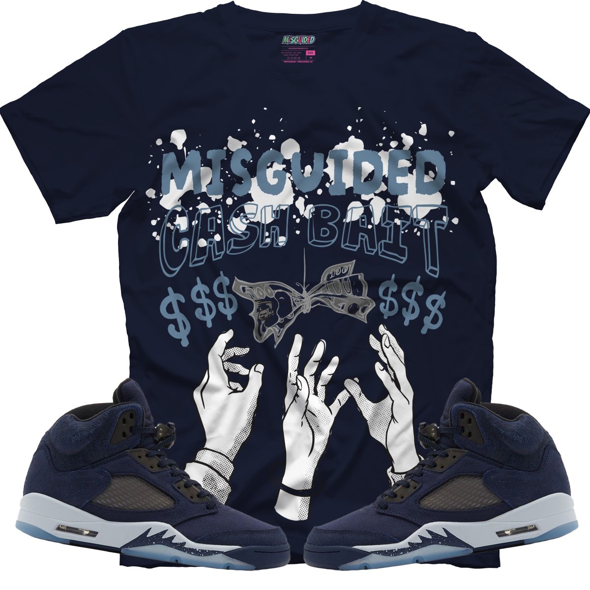 Cash Bait (Air Jordan 5 Midnight Navy) T-Shirt - Lucid Soles
