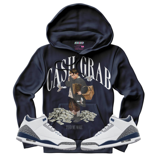 Cash Grab (Air Jordan 3 White Navy) Hoodie - Lucid Soles