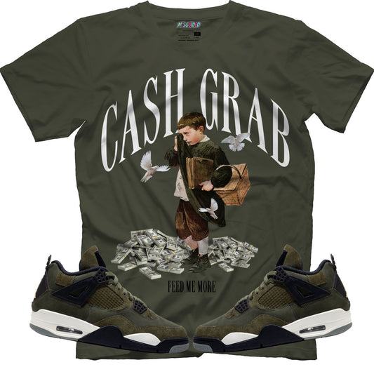 Cash Grab (Air Jordan 4 Craft "Olive") T-Shirt - Lucid Soles