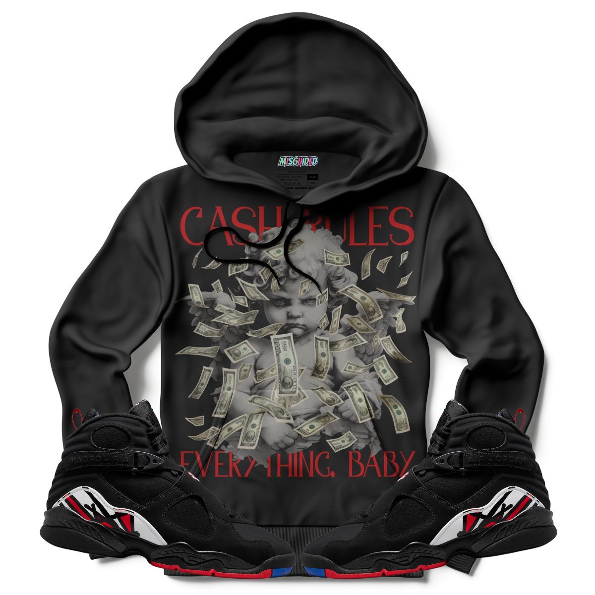Cash Rules (Air Jordan 8 Playoff) Hoodie - Lucid Soles