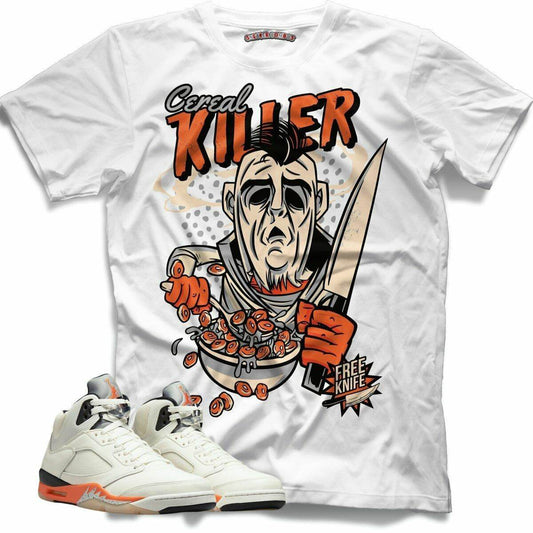 Cereal Killer (Retro 5 Orange Blaze) T-Shirt - Lucid Soles
