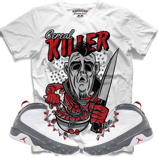 Cereal Killer (Retro 9 Fire Red) T-Shirt - Lucid Soles