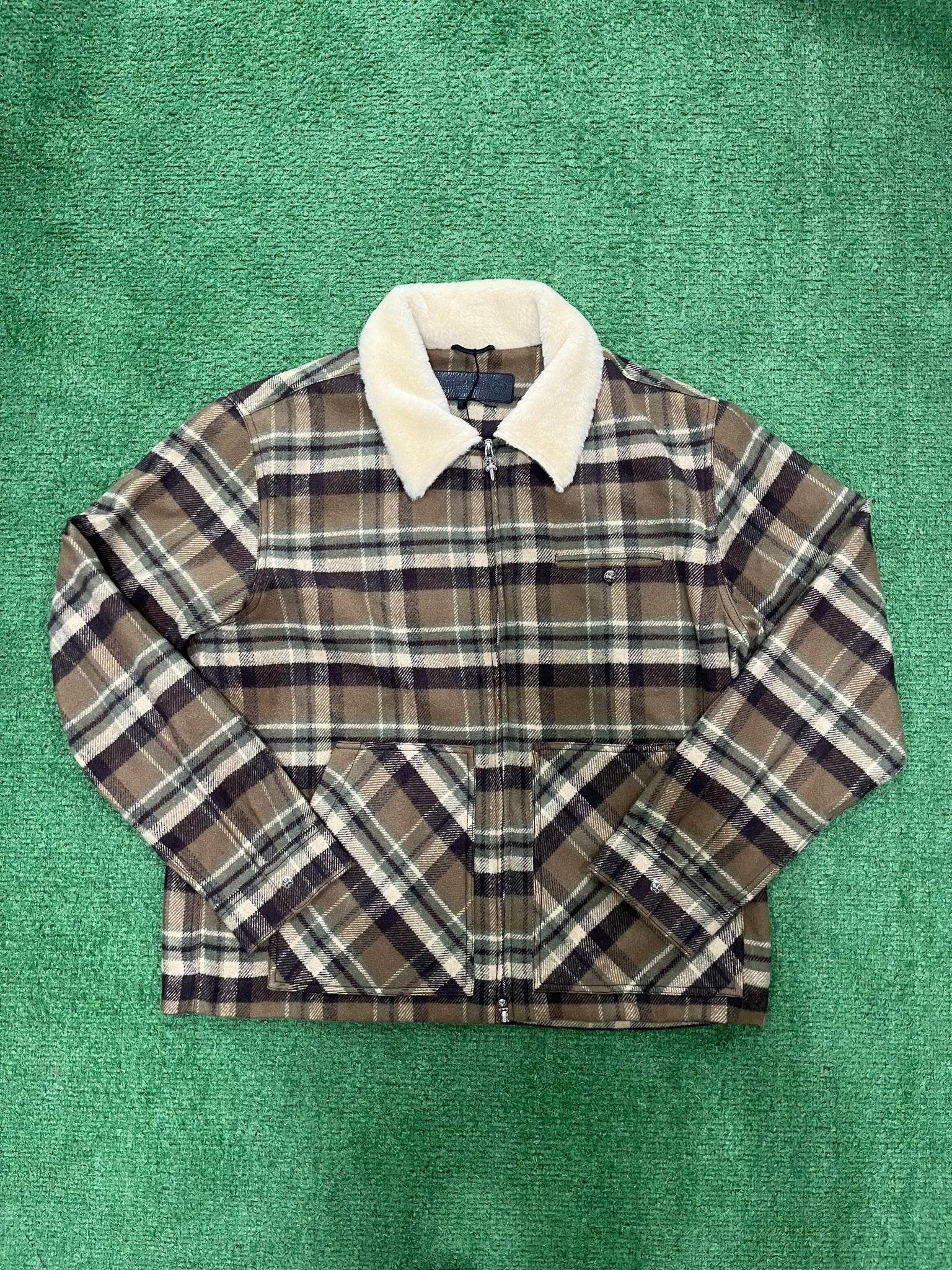 Chrome Hearts Black Sheep Plaid Fleece Jacket - Lucid Soles