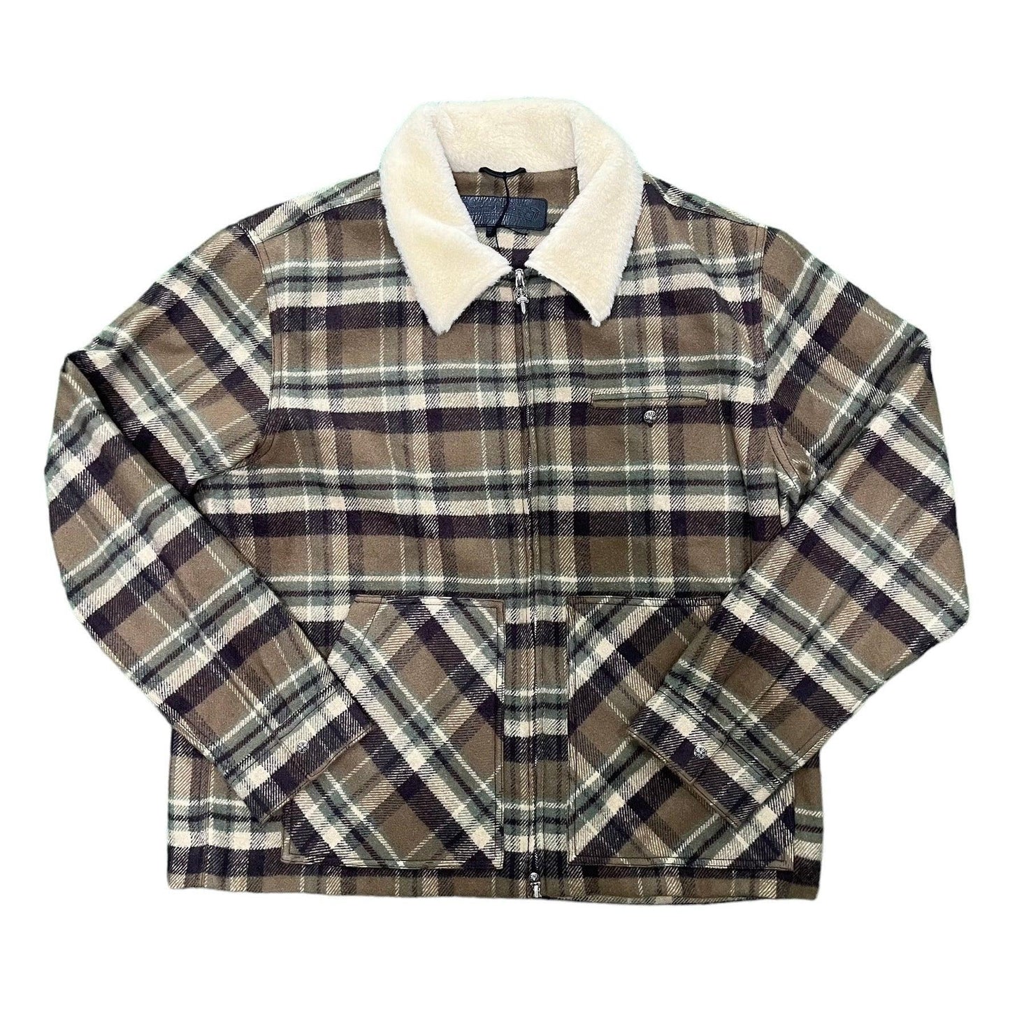 Chrome Hearts Black Sheep Plaid Fleece Jacket - Lucid Soles