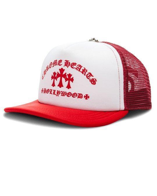 Chrome Hearts King Taco Cross Trucker Hat Red - Lucid Soles