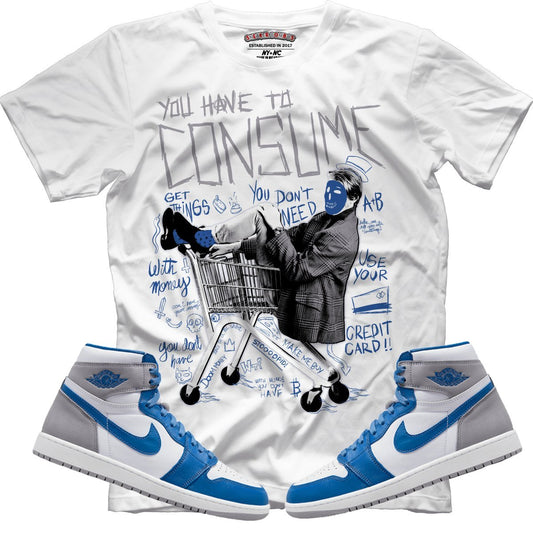 Consume Me (Retro 1 True Blue) T-Shirt - Lucid Soles