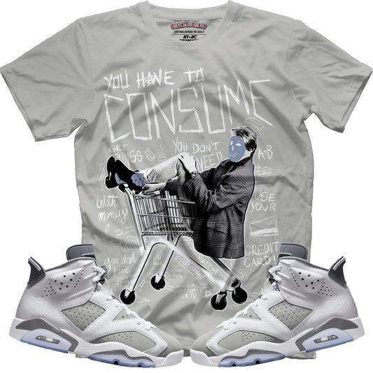 Consume Me (Retro 6 Cool Grey) T-Shirt - Lucid Soles