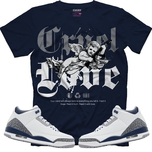 Cruel Love (Air Jordan 3 White Navy) T-Shirt - Lucid Soles