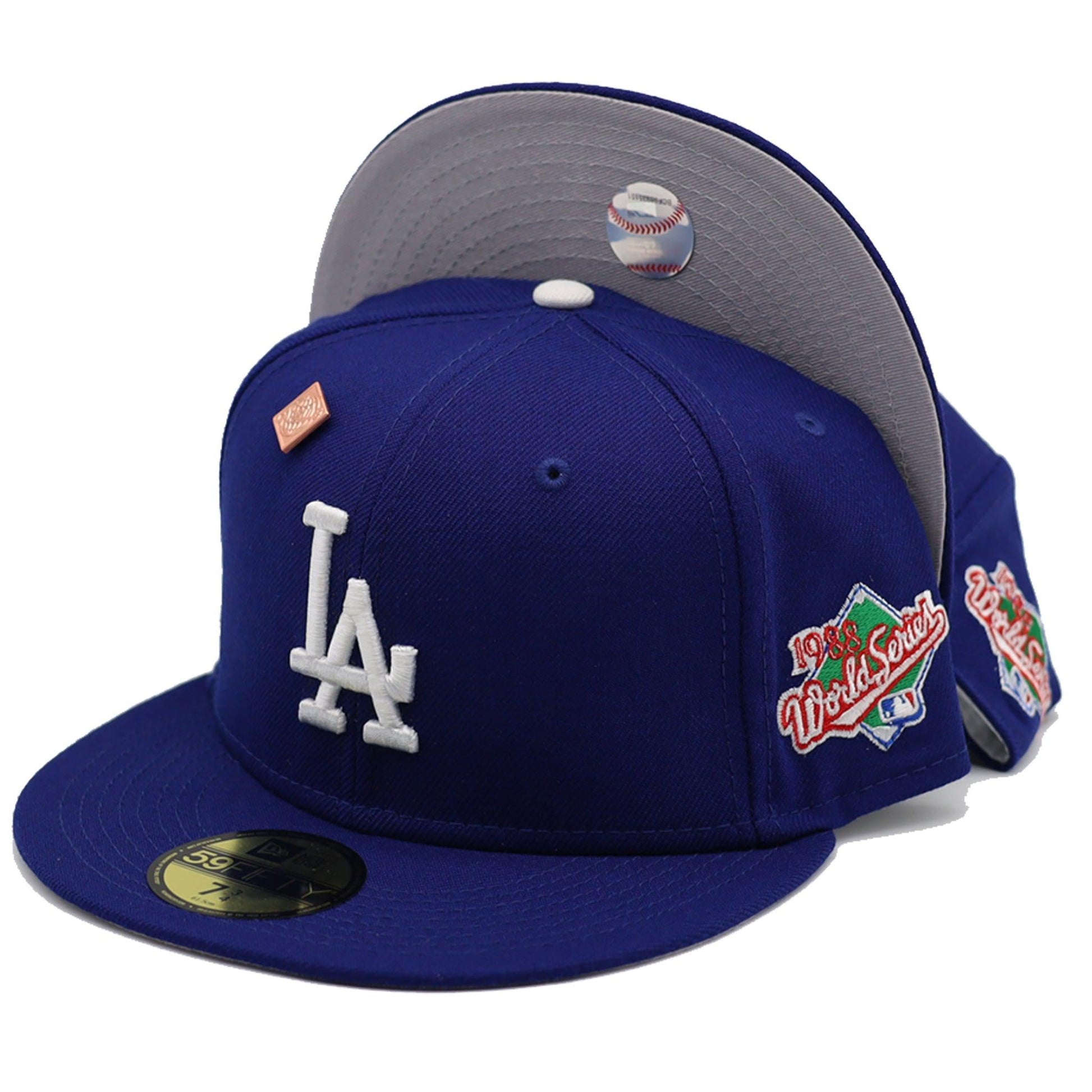 Los Angeles Dodgers Basics 1988 World Series Patch Fitted Hat - Lucid Soles