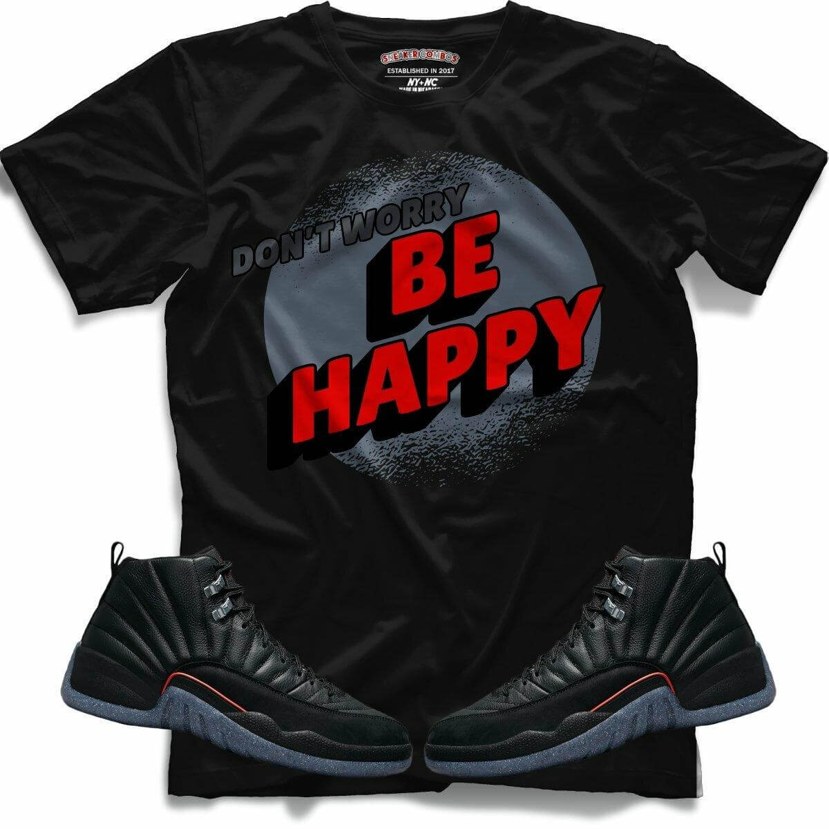 Dont Worry Be Happy (Retro 12 Utility) T-Shirt - Lucid Soles