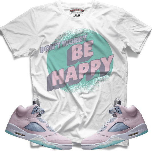 Don't Worry Be Happy (Retro 5 Easter/Regal) T-Shirt - Lucid Soles