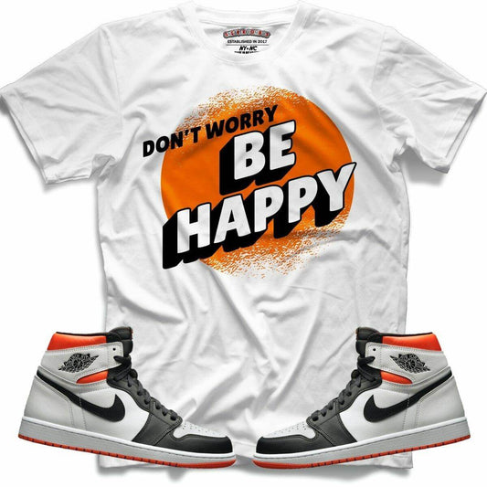 Dont Worry (Retro 1 Electric Orange) T-Shirt - Lucid Soles