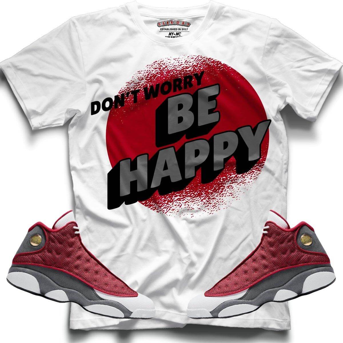 Don't Worry (Retro 13 Red Flint) T-Shirt - Lucid Soles