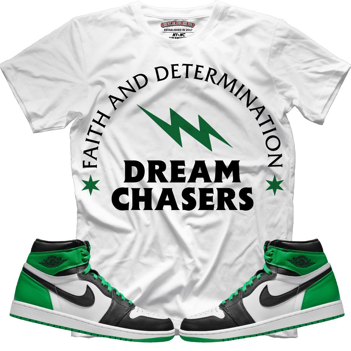 Dream Chasers (Air Jordan 1 Lucky Green) T-Shirt - Lucid Soles