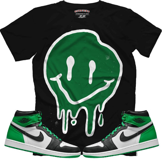 Drippy Smiley (Air Jordan 1 Lucky Green) T-Shirt - Lucid Soles