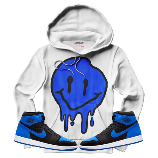 Drippy Smiley (Air Jordan 1 Royal Reimagined) Hoodie - Lucid Soles