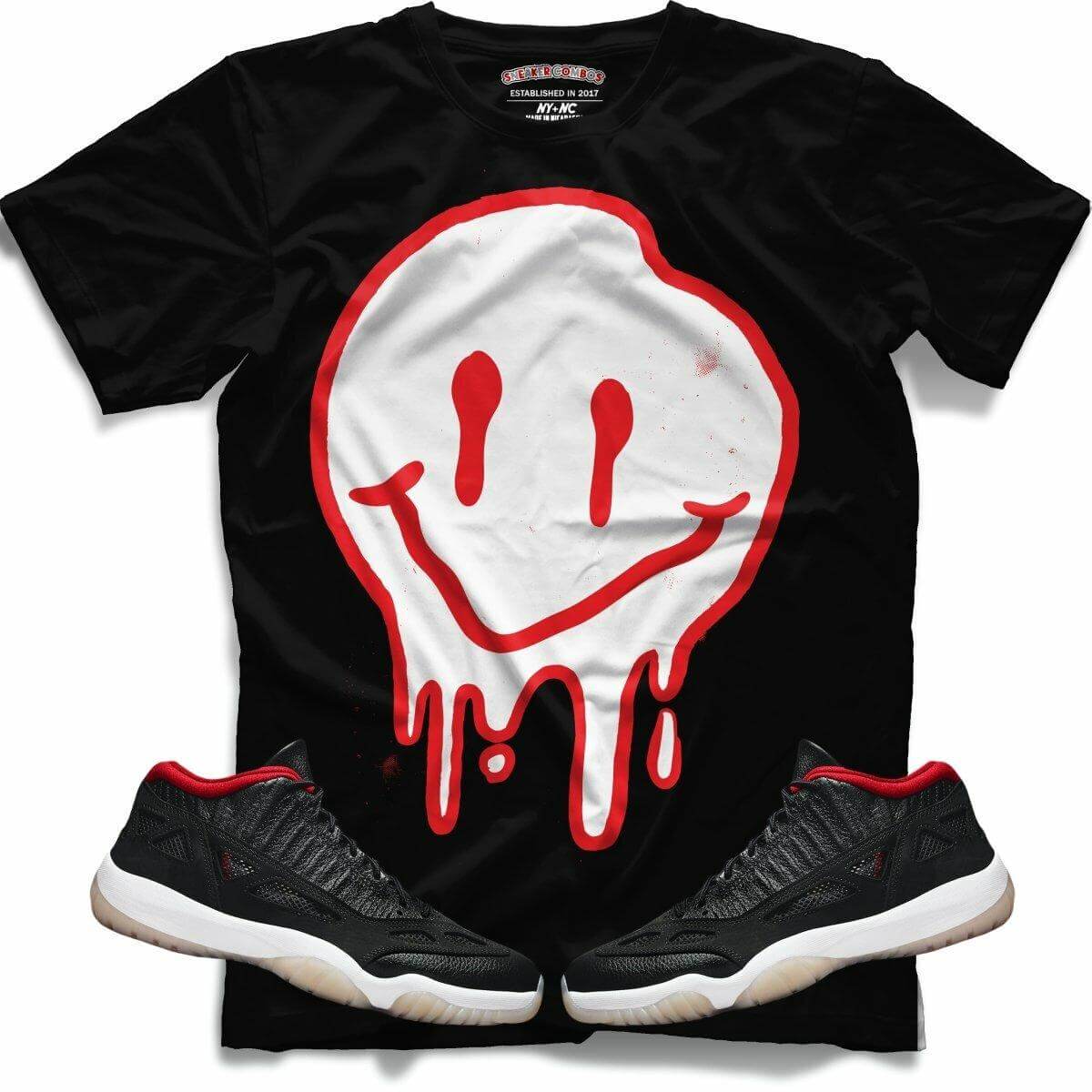 Drippy Smiley (Retro 11 Low IE Bred) T-Shirt - Lucid Soles