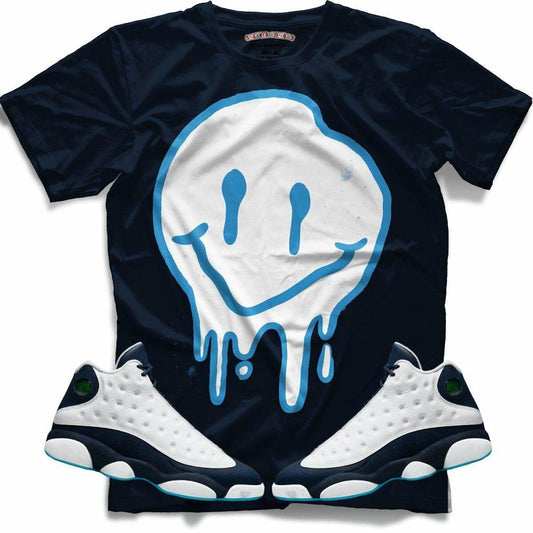 Drippy Smiley (Retro 13 Obsidian) T-Shirt - Lucid Soles