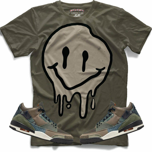 Drippy Smiley (Retro 3 Patchwork) T-Shirt - Lucid Soles