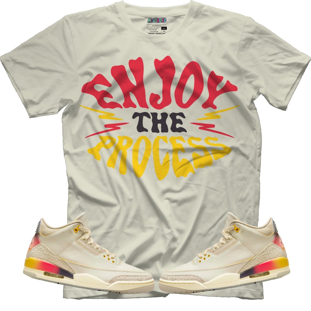 Enjoy The Process (Air Jordan 3 J Balvin Medellín Sunset) T-Shirt - Lucid Soles