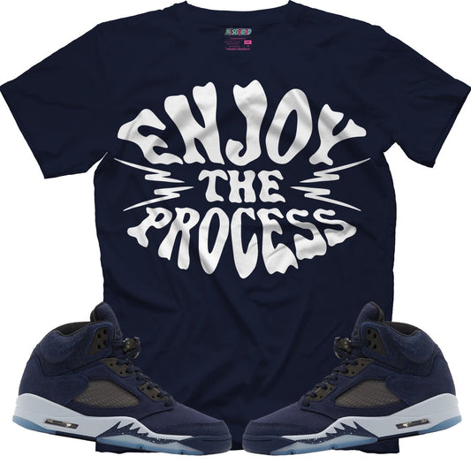 Enjoy The Process (Air Jordan 5 Midnight Navy) T-Shirt - Lucid Soles