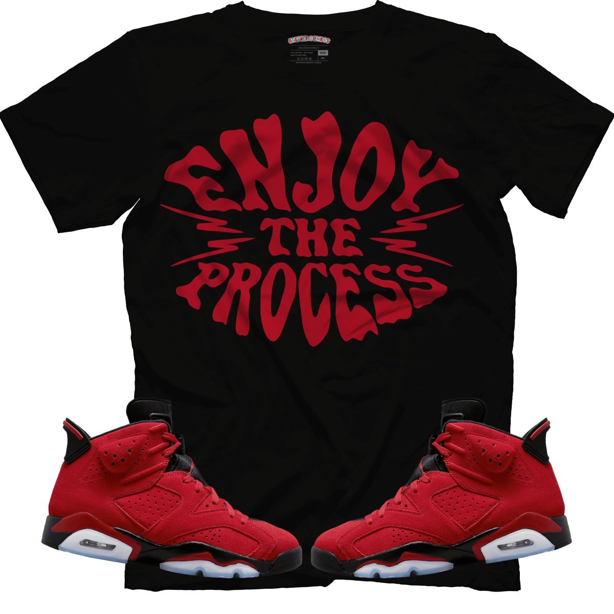 Enjoy The Process (Air Jordan 6 Toro Bravo) T-Shirt - Lucid Soles