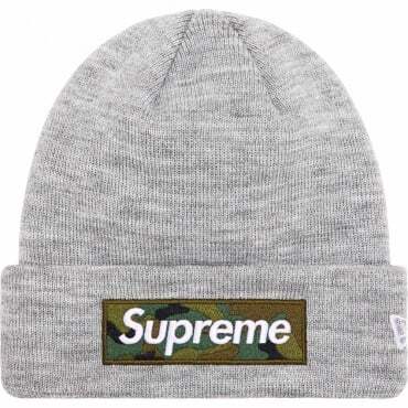 Supreme Box Logo Beanie (FW23) Heather Gray - Lucid Soles