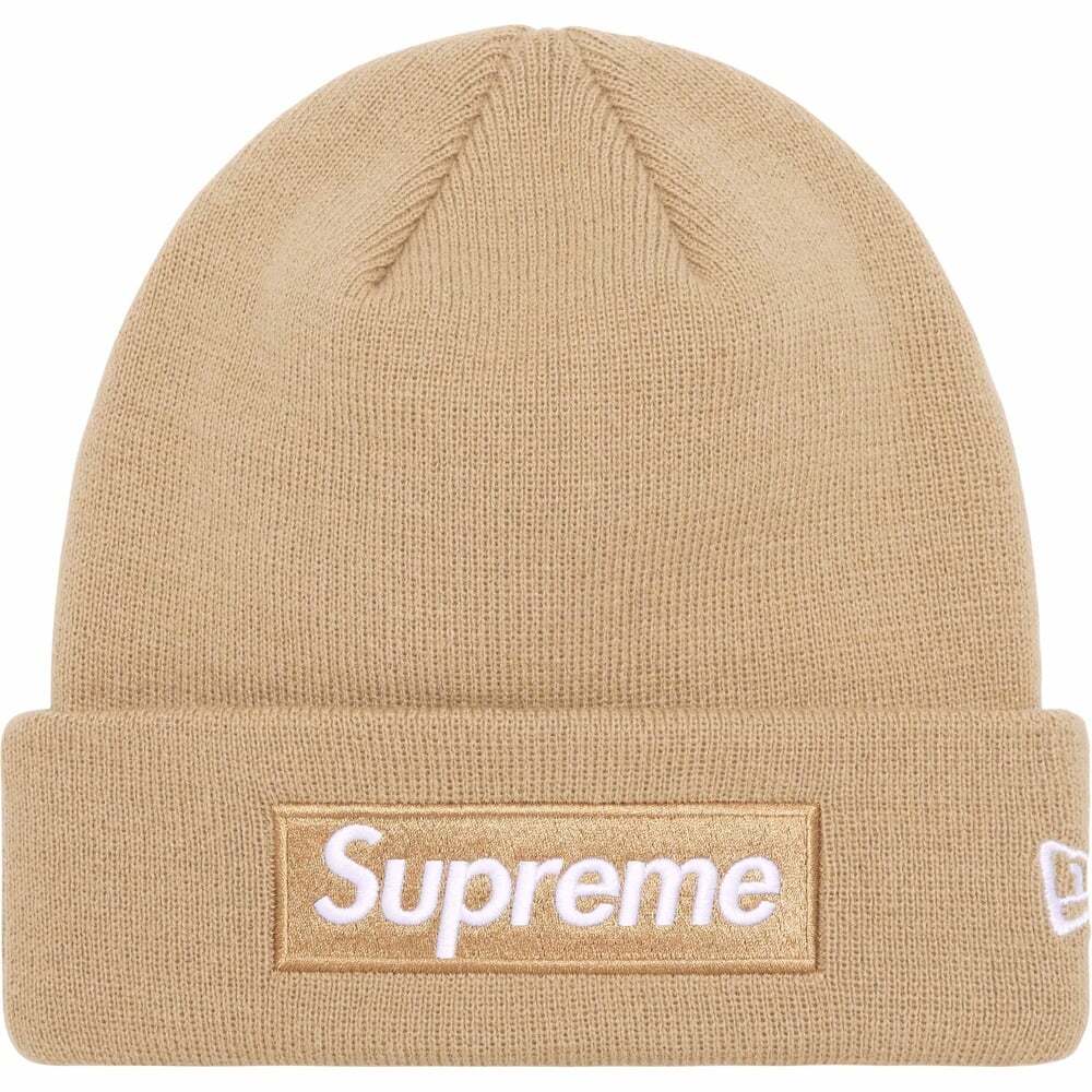 Supreme Box Logo Beanie (FW23) Dark Sand - Lucid Soles