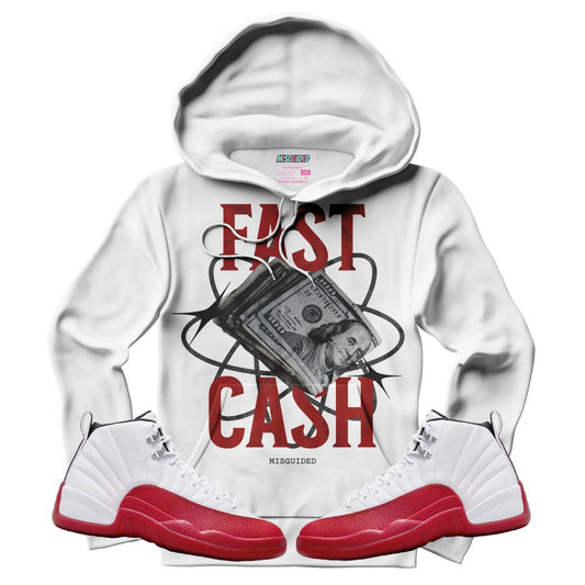 Fast Cash (Air Jordan 12 Cherry) Hoodie - Lucid Soles