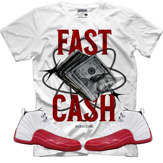 Fast Cash (Air Jordan 12 Cherry) T-Shirt - Lucid Soles