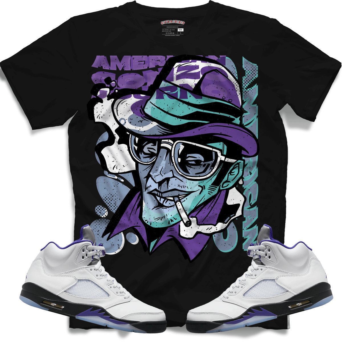 Fear And Loathing (Retro 5 Concord) T-Shirt - Black - Lucid Soles