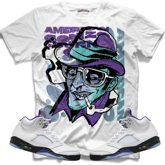 Fear And Loathing (Retro 5 Concord) T-Shirt - White - Lucid Soles